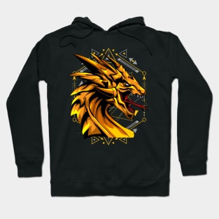 dragon golden geometric Hoodie